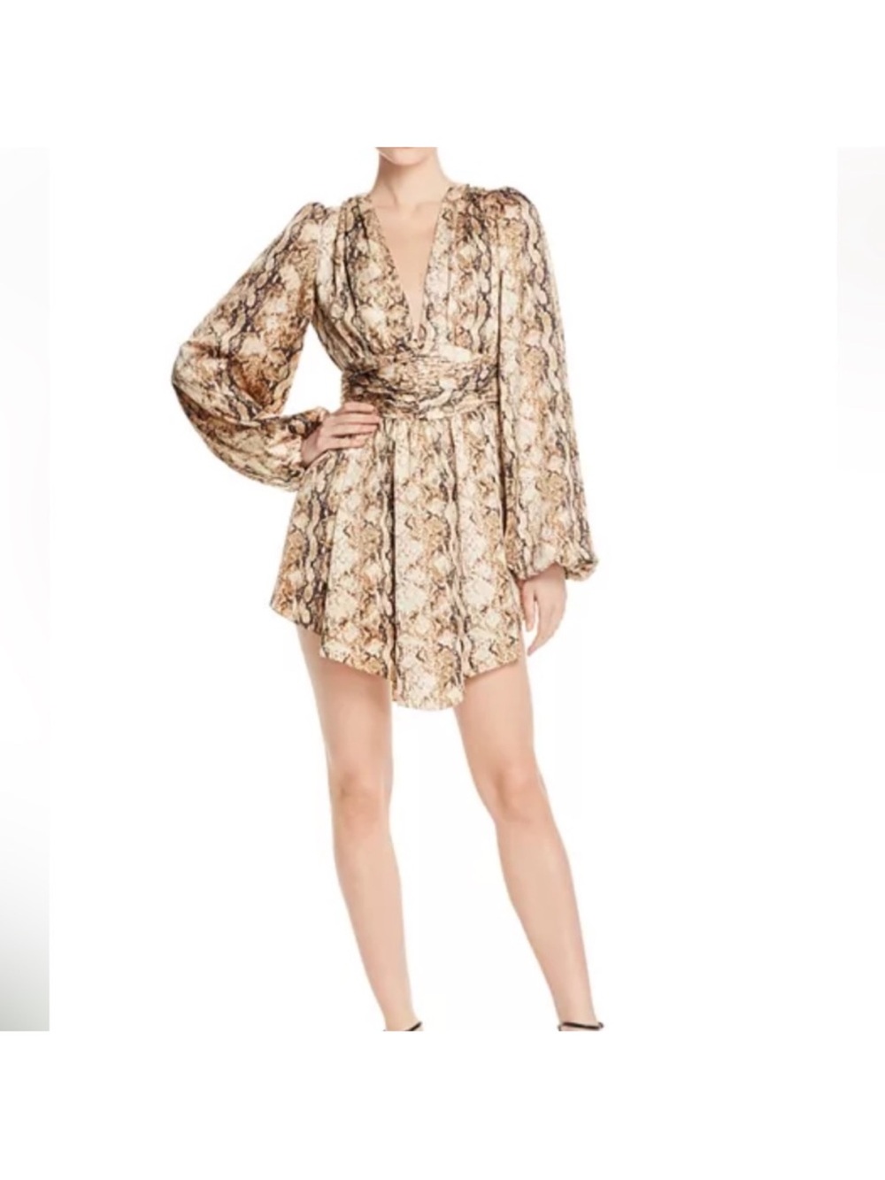 Ronny Kobo Orzora Snake Print Mini Dress Size Large